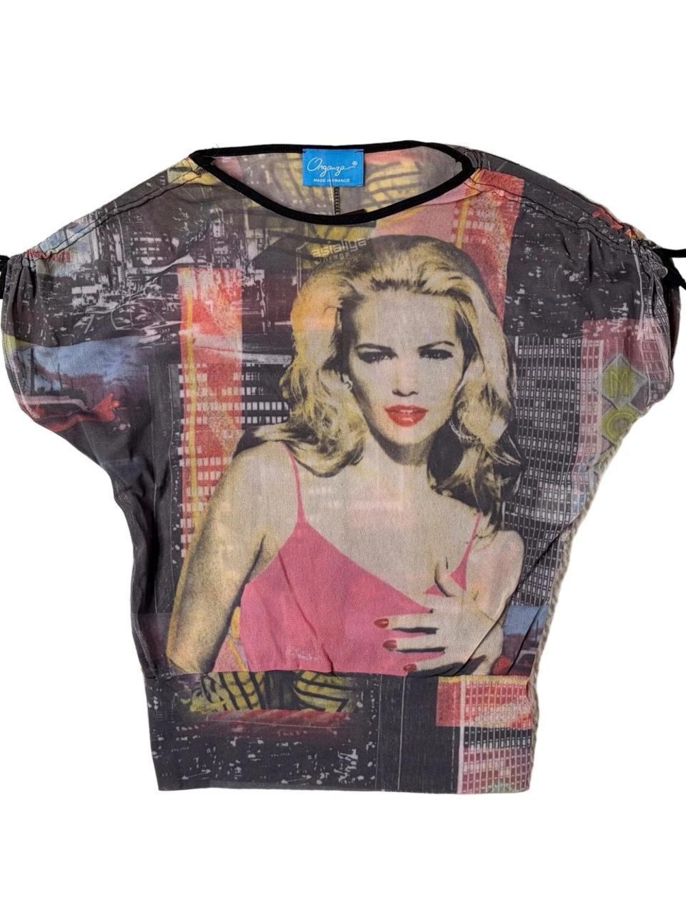 Insane Y2k Euro Mesh graphic top . No size tag